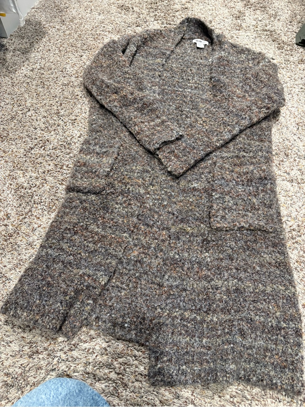 William Rast Multitone Brown Flecked Knit Cardigan